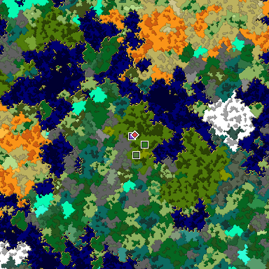 Predicted biome map of Java 1.16 seed -8517905266832460797 around estimated spawn