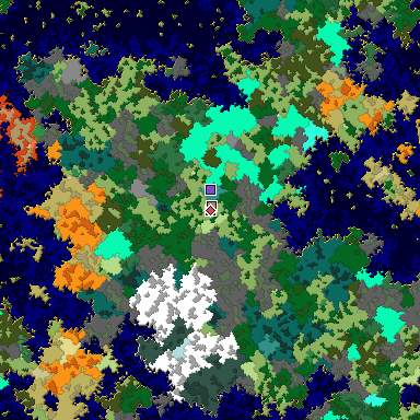 Predicted biome map of Java 1.16 seed 4564487959958090669 around estimated spawn
