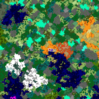 Predicted biome map of Java 1.16 seed 1762811983689285210 around estimated spawn