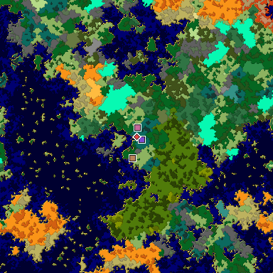 Predicted biome map of Java 1.16 seed -533463707784651844 around estimated spawn