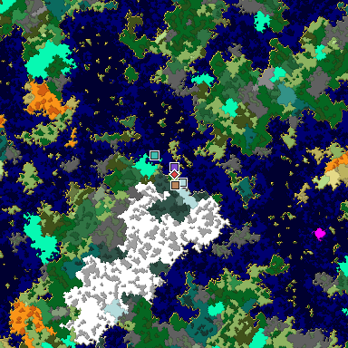 Predicted biome map of Java 1.16 seed -3481967030226037480 around estimated spawn