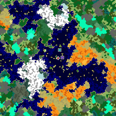 Map of Minecraft seed 3055406532462281496 around spawn