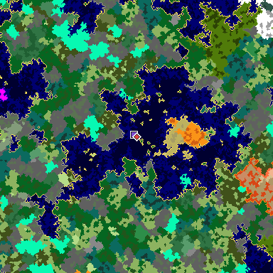 Map of Minecraft seed 2939975264730047318 around spawn
