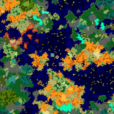 Predicted biome map of Java 1.16 seed 433328878235584247 around estimated spawn