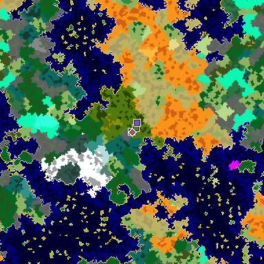 Map of Minecraft seed 8017574797156758489 around spawn
