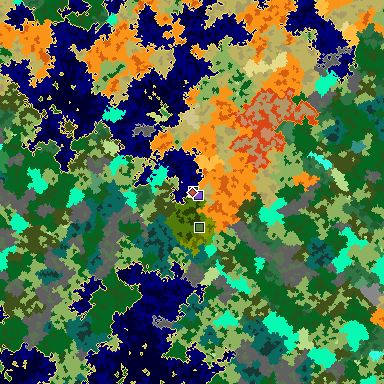 Map of Minecraft seed 4768950572689297148 around spawn