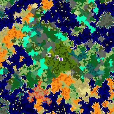 Map of Minecraft seed -7995820157215563502 around spawn