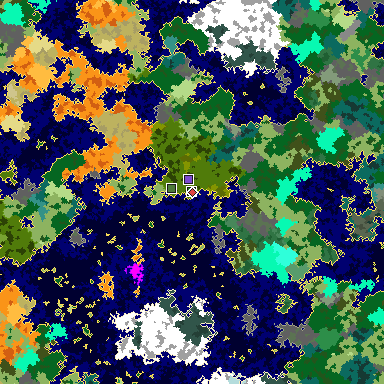 Map of Minecraft seed -7526349061658309141 around spawn