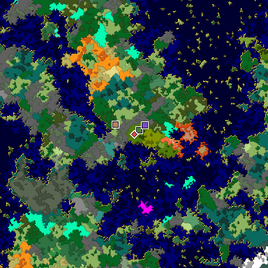 Predicted biome map of Java 1.16 seed -761786985147973967 around estimated spawn