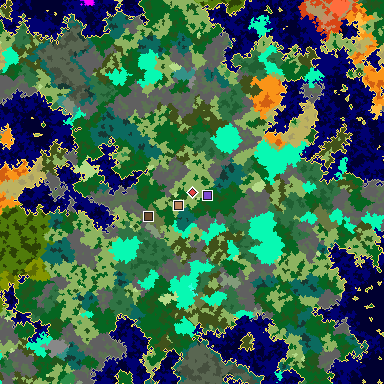 Map of Minecraft seed 6328716101112041094 around spawn
