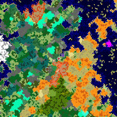 Map of Minecraft seed -1548580886584143497 around spawn