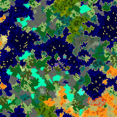 Map of Minecraft seed 4883138834697096088 around spawn
