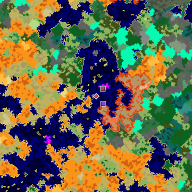 Map of Minecraft seed -6488715388787292620 around spawn