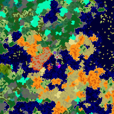Map of Minecraft seed -8413623254085884792 around spawn