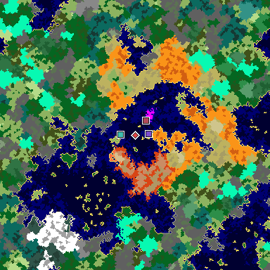 Map of Minecraft seed 7115470993178001984 around spawn