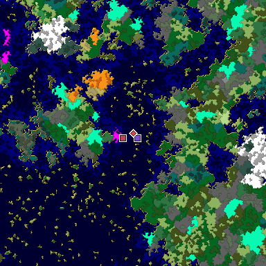 Predicted biome map of Java 1.16 seed 6710920553801147530 around estimated spawn