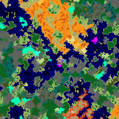 Map of Minecraft seed 7484032757753111631 around spawn