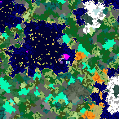 Map of Minecraft seed 1366207617902706413 around spawn