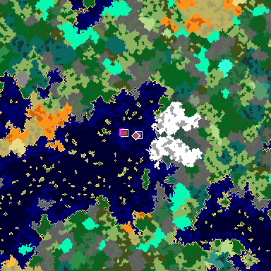 Map of Minecraft seed -4093224626849379228 around spawn