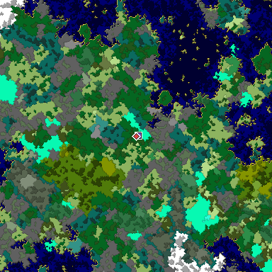 Predicted biome map of Java 1.16 seed 2006321884825842768 around estimated spawn