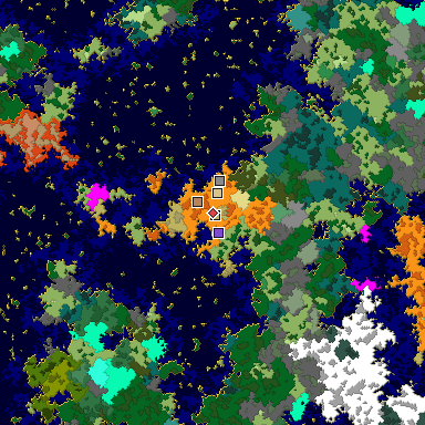 Predicted biome map of Java 1.16 seed 603407447865053006 around estimated spawn