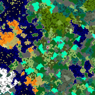 Map of Minecraft seed -1811953030559535879 around spawn