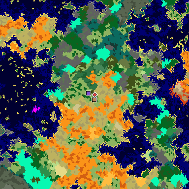 Map of Minecraft seed -3275134676795997701 around spawn