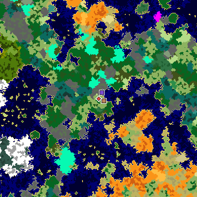 Map of Minecraft seed -3340717354500335779 around spawn