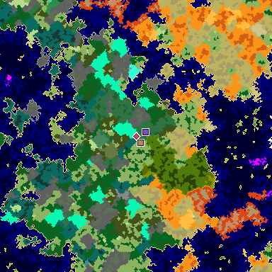 Map of Minecraft seed -9012971502427134052 around spawn