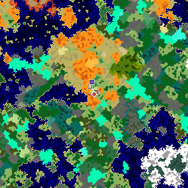 Map of Minecraft seed -1688463547477380767 around spawn