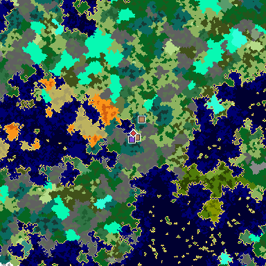 Map of Minecraft seed 5487433838341576766 around spawn