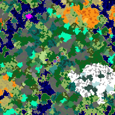 Map of Minecraft seed 4246014869435079980 around spawn