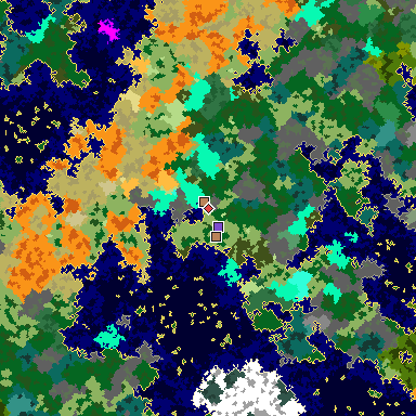 Map of Minecraft seed -8535681159697878936 around spawn