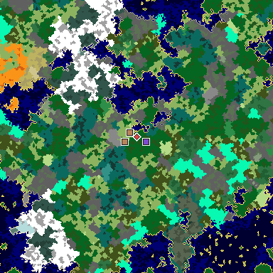 Map of Minecraft seed 826227819985109889 around spawn