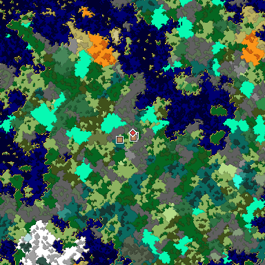 Predicted biome map of Java 1.16 seed 1880597291179483720 around estimated spawn