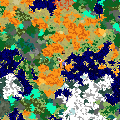 Map of Minecraft seed -1983716234949115407 around spawn
