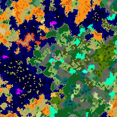 Map of Minecraft seed 2709041255264302176 around spawn