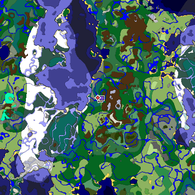 Predicted biome map of Java 1.18 seed 505196198173650120 around estimated spawn
