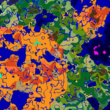 Predicted biome map of Java 1.18 seed 6180702369873917987 around estimated spawn