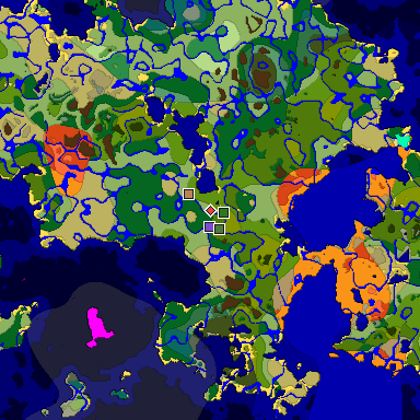 Predicted biome map of Java 1.18 seed 7863107381003210624 around estimated spawn