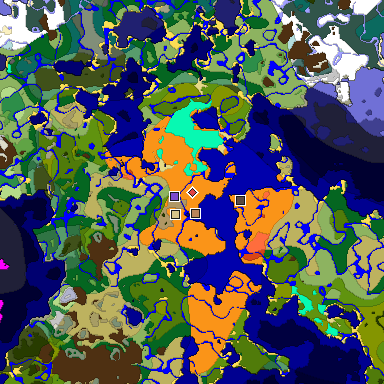 Predicted biome map of Java 1.18 seed -828072809590740905 around estimated spawn