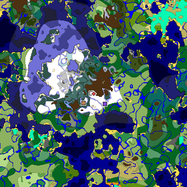 Predicted biome map of Java 1.18 seed 5470699554896344200 around estimated spawn