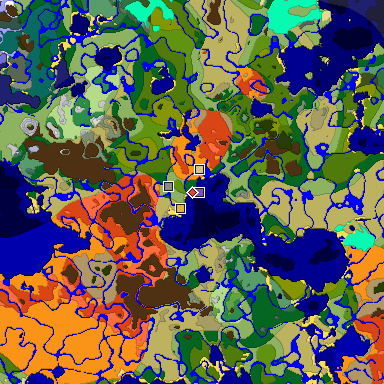 Predicted biome map of Java 1.18 seed -6320313868590889988 around estimated spawn