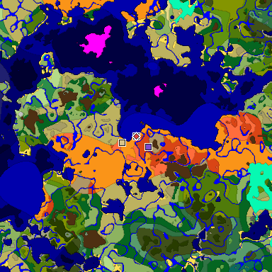 Predicted biome map of Java 1.18 seed 15178202050760798 around estimated spawn