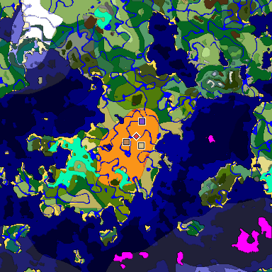 Predicted biome map of Java 1.18 seed 1982450022110361135 around estimated spawn