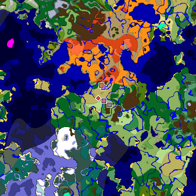 Predicted biome map of Java 1.18 seed -6084367929392973654 around estimated spawn