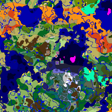 Predicted biome map of Java 1.18 seed 2276996367687135201 around estimated spawn