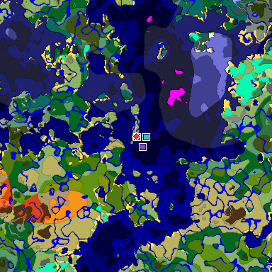 Predicted biome map of Java 1.18 seed -5369400330866657976 around estimated spawn