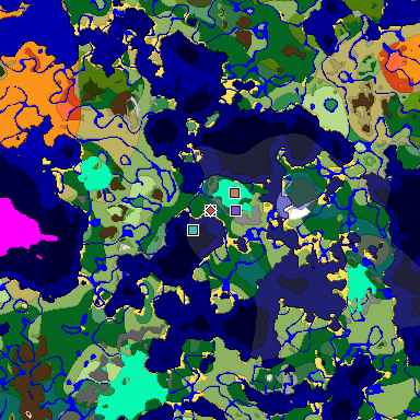 Predicted biome map of Java 1.18 seed 278547704618417715 around estimated spawn