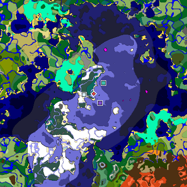 Predicted biome map of Java 1.18 seed 4780009624508849417 around estimated spawn